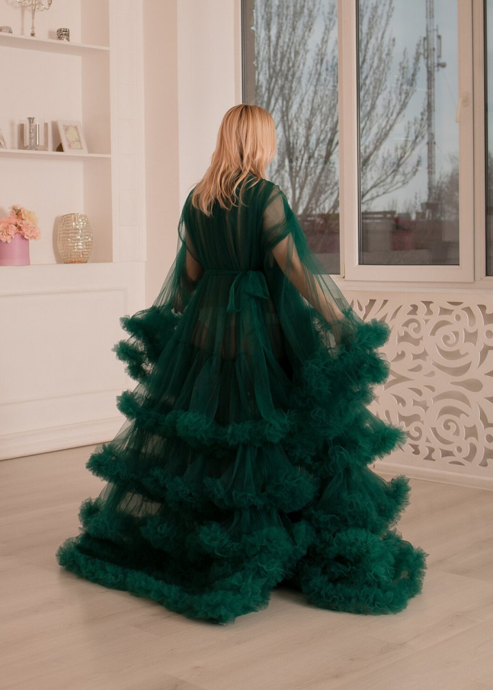 Emerald Green Tulle Stylish Maternity Dress