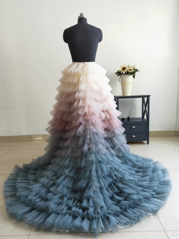 Color Tulle Puffy Wedding Skirt