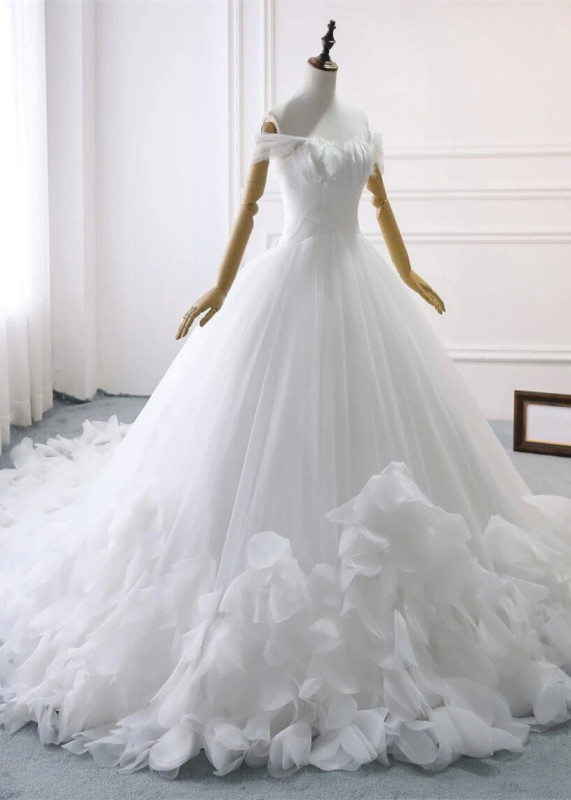 Feather Tulle Wedding Dress Vintage Bridal Gowns