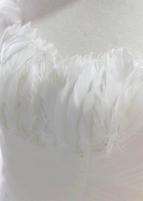Feather Tulle Wedding Dress Vintage Bridal Gowns