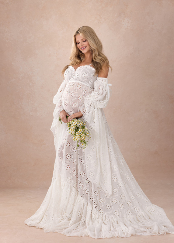 Ivory Lace Maternity Dress Photoshoot Dress