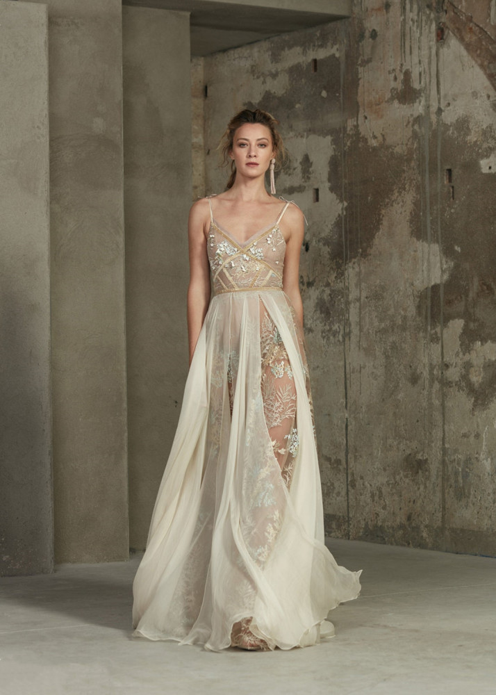 Unique Spaghetti Straps Wedding Dress