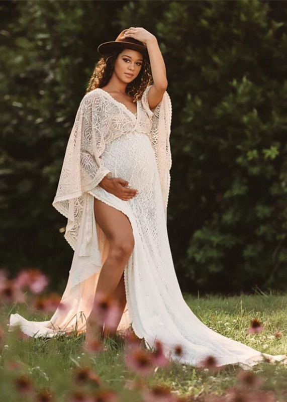 Ivory Lace Boho Maternity Dress Pregnant Dress