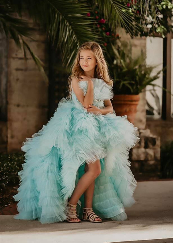 High Low Tulle Fashion Flower Girl Dress