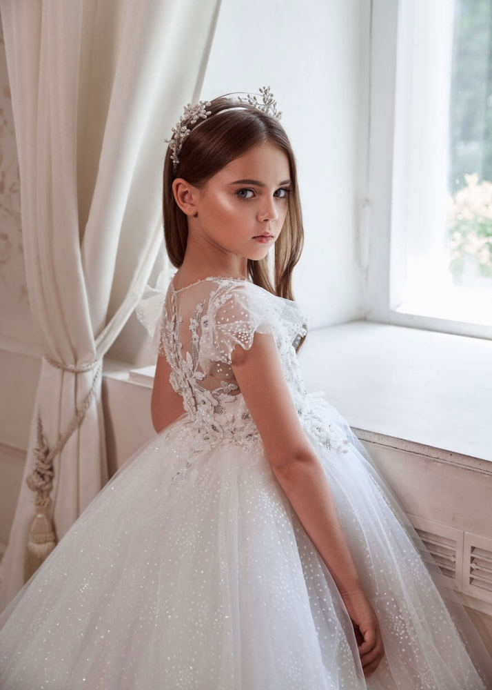 Luxury Lace Sparkle Flower Girl Dress Girls Pageant Dress