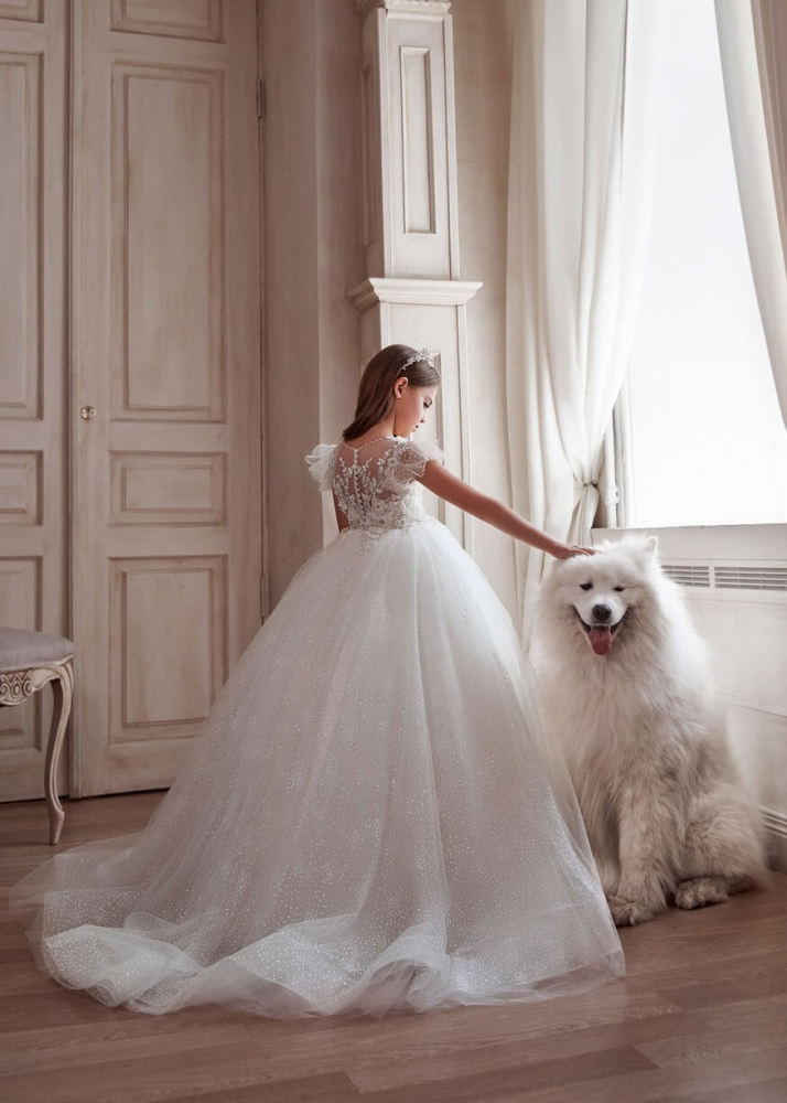 Luxury Lace Sparkle Flower Girl Dress Girls Pageant Dress
