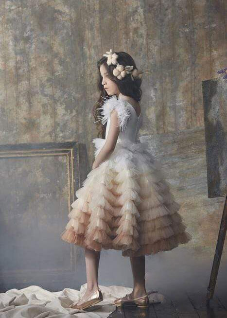 Champagne Lace Flower Girl Dress Girls Pageant Dress