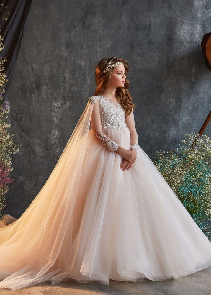 Champagne Lace Flower Girl Dress Girls Pageant Dress
