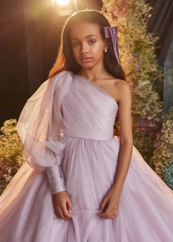 Mauve Luxury Flower Girl Dress Girls Pageant Dress