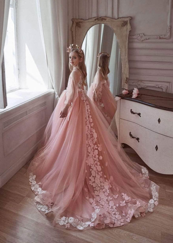 Hot Pink Flower Girl Dress Girls Pageant Dress