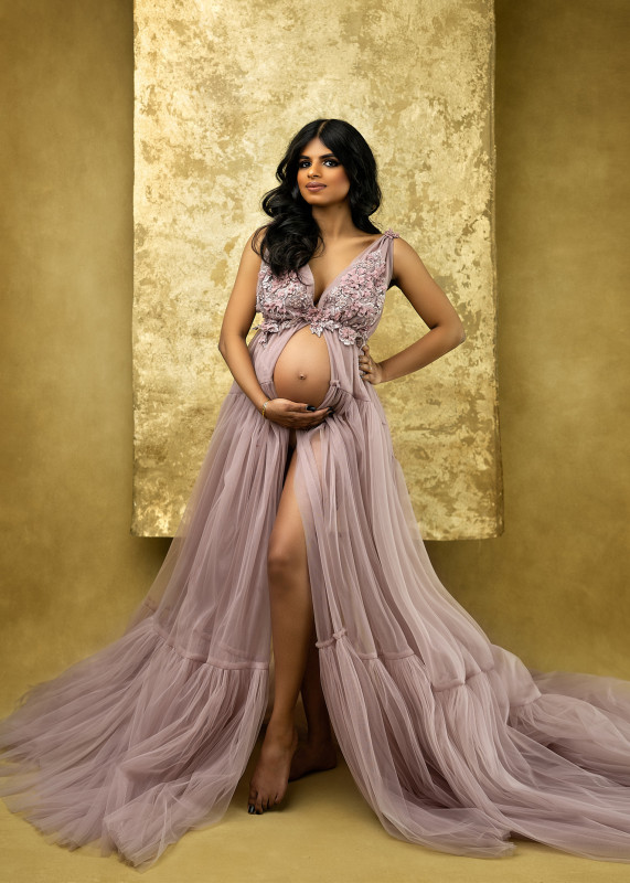 Mauve Photoshot Dress/Maternity Dress