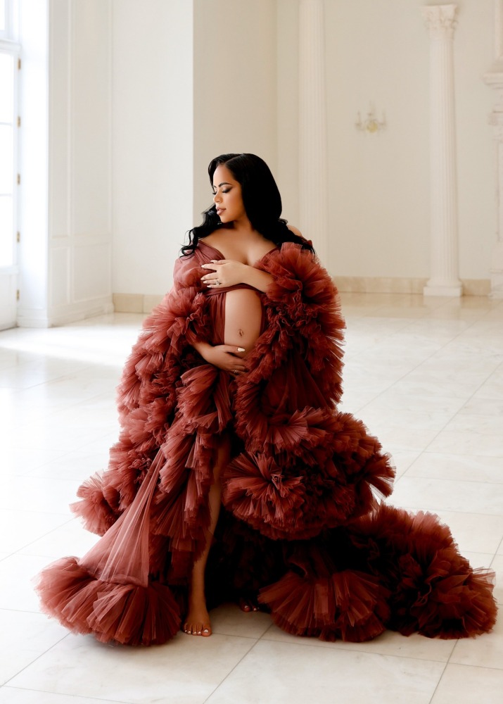 Burgundy Photoshot Dress/Maternity Dress