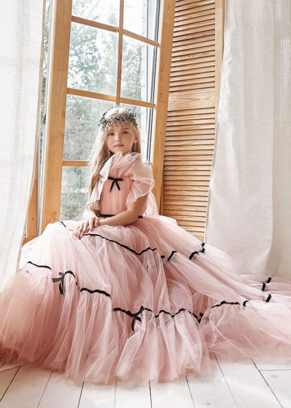 Pink/Lavender  Flower Girl Dress Girls Pageant Dress