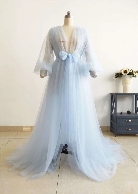 Sky Blue Tulle Photo Shot Dress/Maternity Dress/Free Sizes