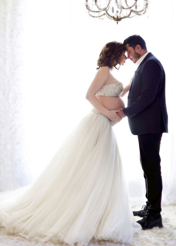 Ivory Tulle Flowing Maternity Skirt Photo Shoot Skirt