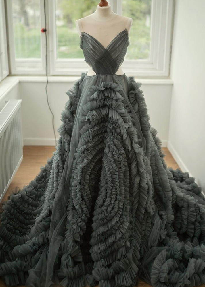 Tulle Ruffled Stunning Photoshot Dress/Maternity Dress
