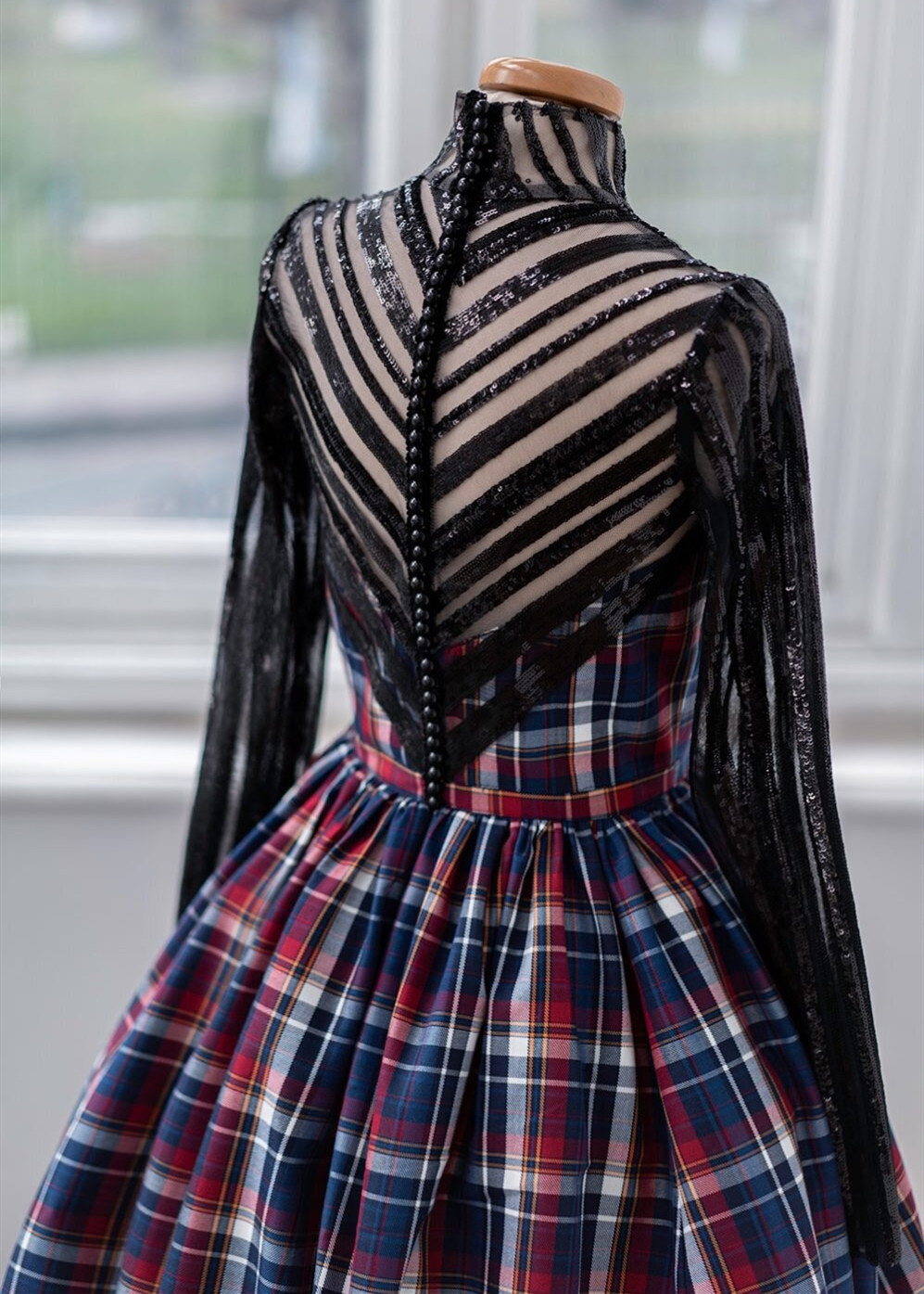 Gingham Lace Fashion Photoshot Dress/Maternity Dress