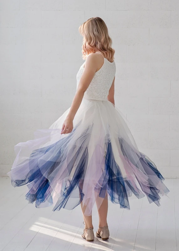 Hankerchief Tulle Modern Wedding Skirt