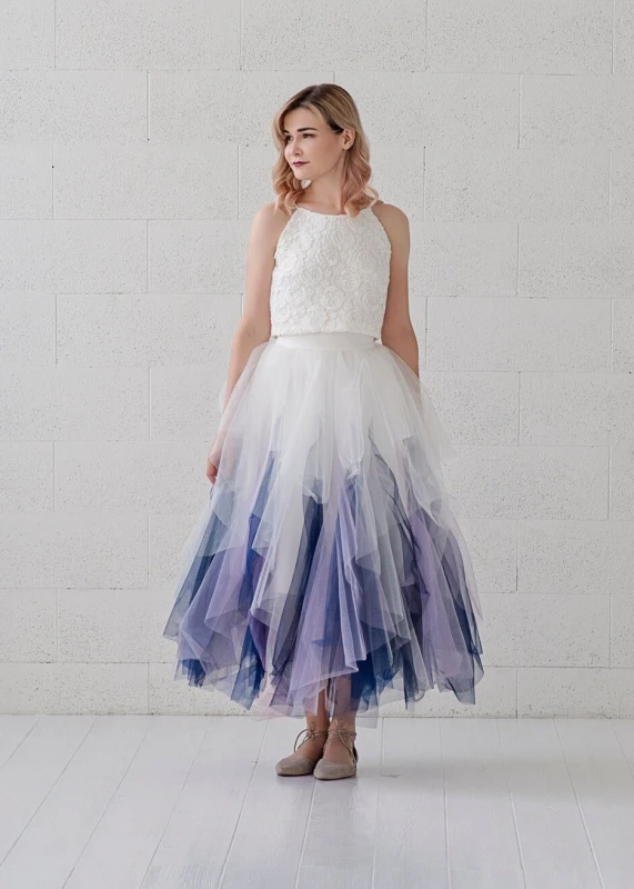 Hankerchief Tulle Modern Wedding Skirt