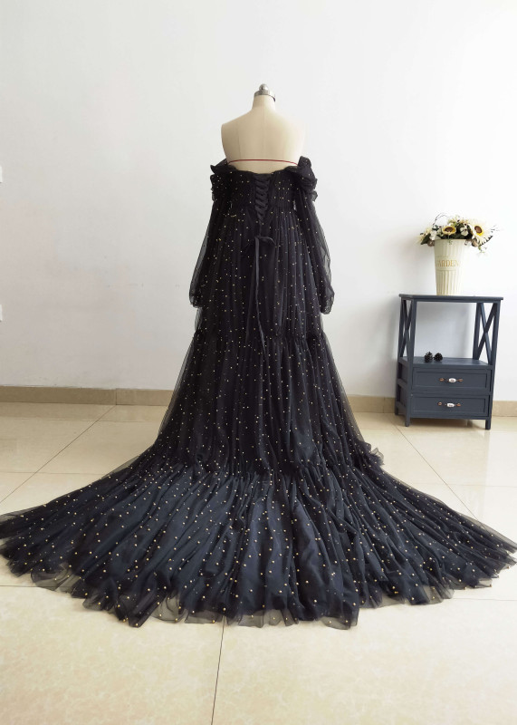 Beaded Luxury Tulle Stunning Maternity Dress