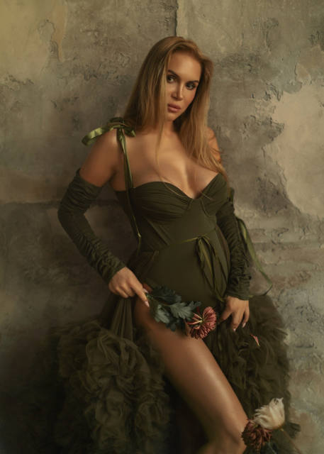 Olive Green Fashion Maternity Dress