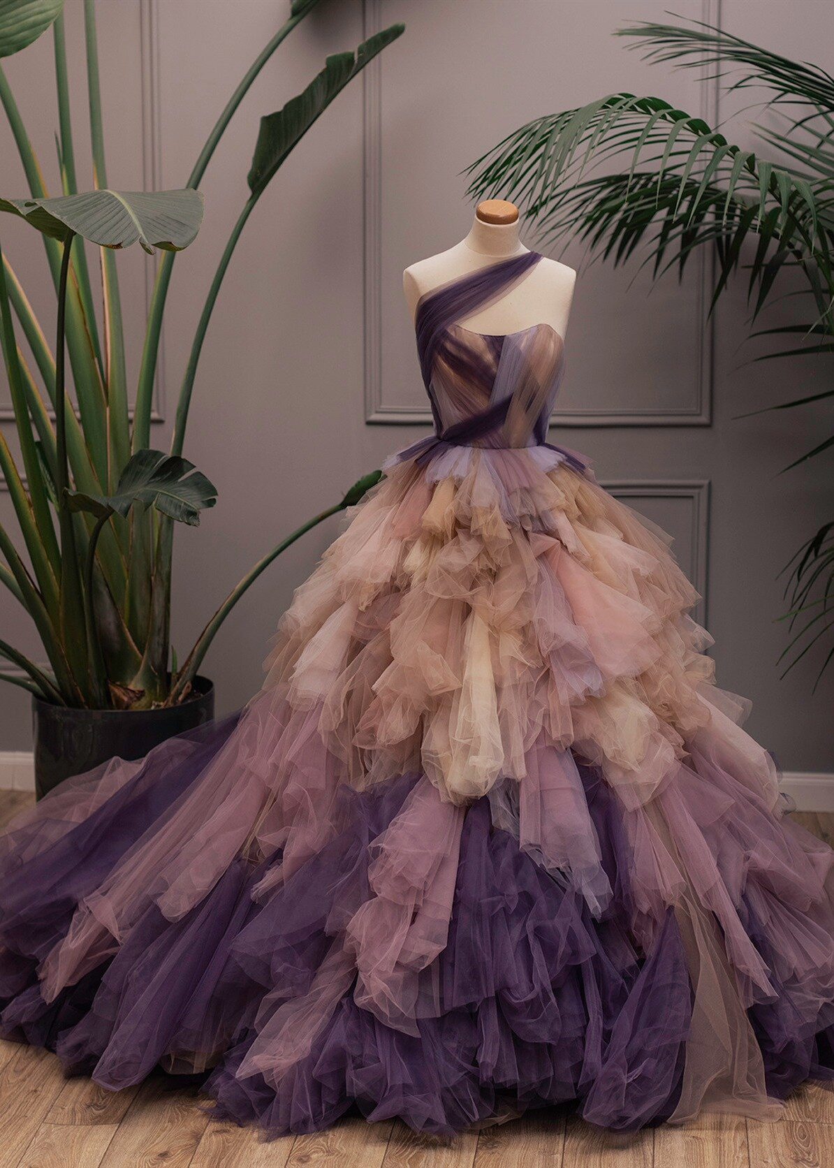 One Shoulder Tulle Prom Dress Photoshot Dress
