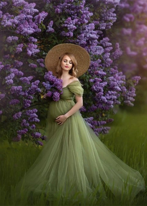 Grass Green Maternity Dress/Photoshot Dress