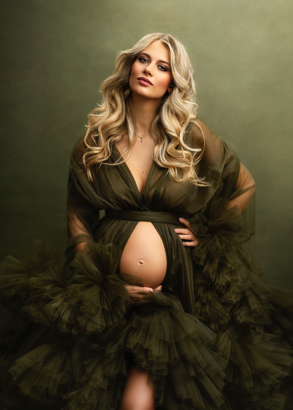 Olive Green  Maternity Dress/Photoshot Dress
