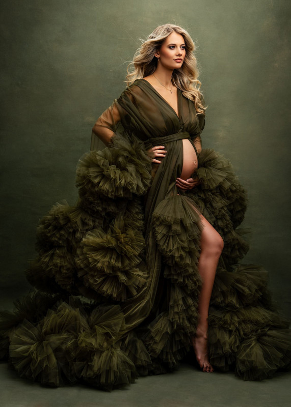 Olive Green  Maternity Dress/Photoshot Dress