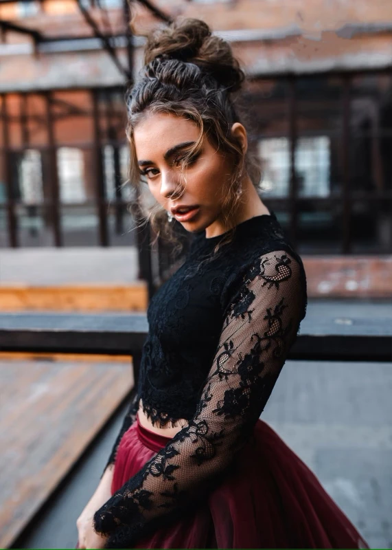 Dark Red Tulle Newest Maxi Wedding Skirt