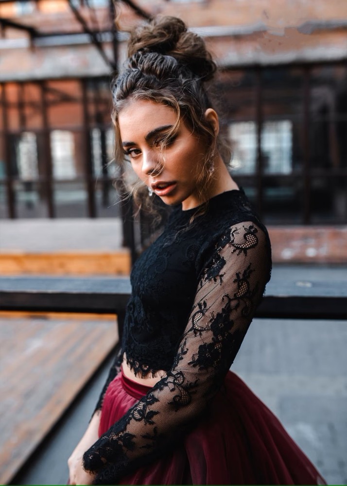 Dark Red Tulle Newest Maxi Wedding Skirt