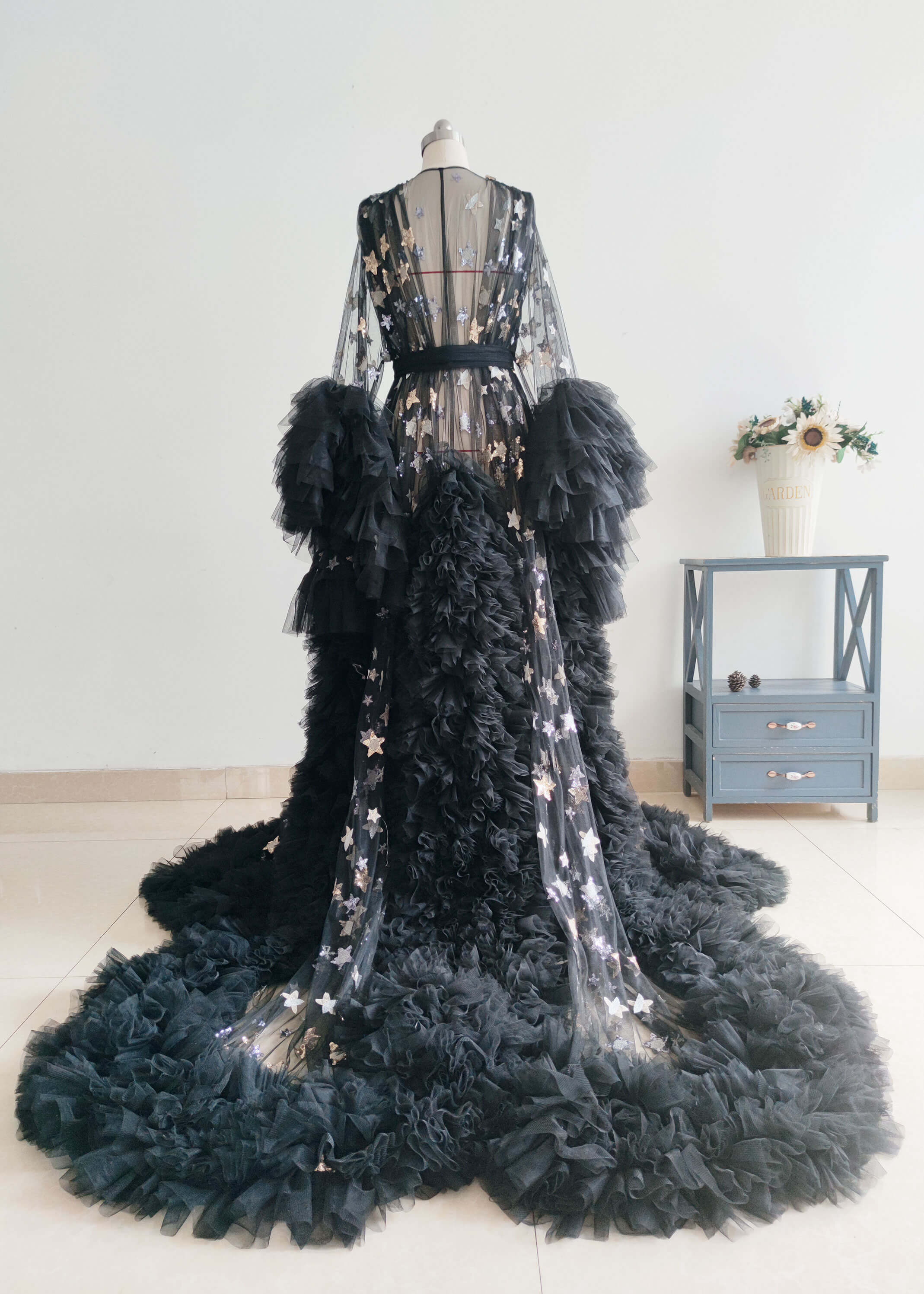 Black Sparkle Tulle Photoshoot Dress/Babyshower Dress