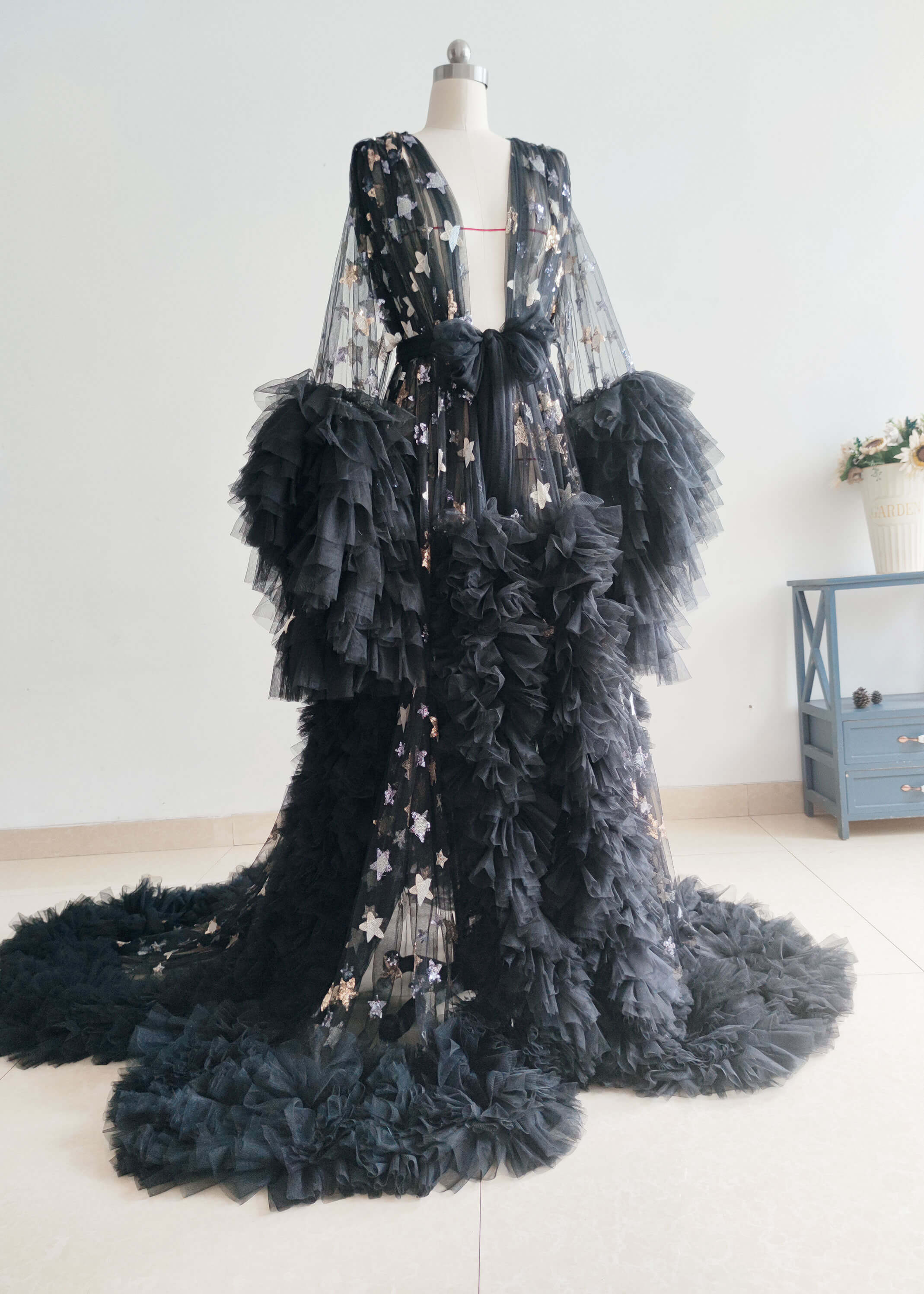 Black Sparkle Tulle Photoshoot Dress/Babyshower Dress