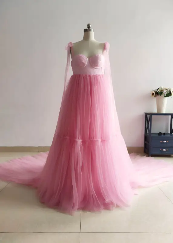 Light Pink  Photoshoot Dress/Babyshower Dress