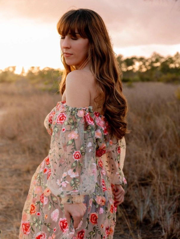 2 Pieces Floral Maternity Dress/Photoshoot Dresses