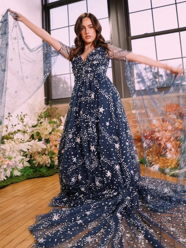 Navy Blue Sparkle Tulle Photoshoot Dress /Maternity Dress