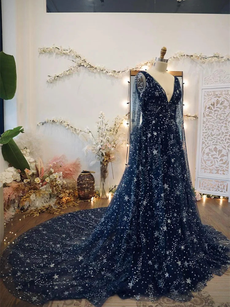 Navy Blue Sparkle Tulle Photoshoot Dress /Maternity Dress