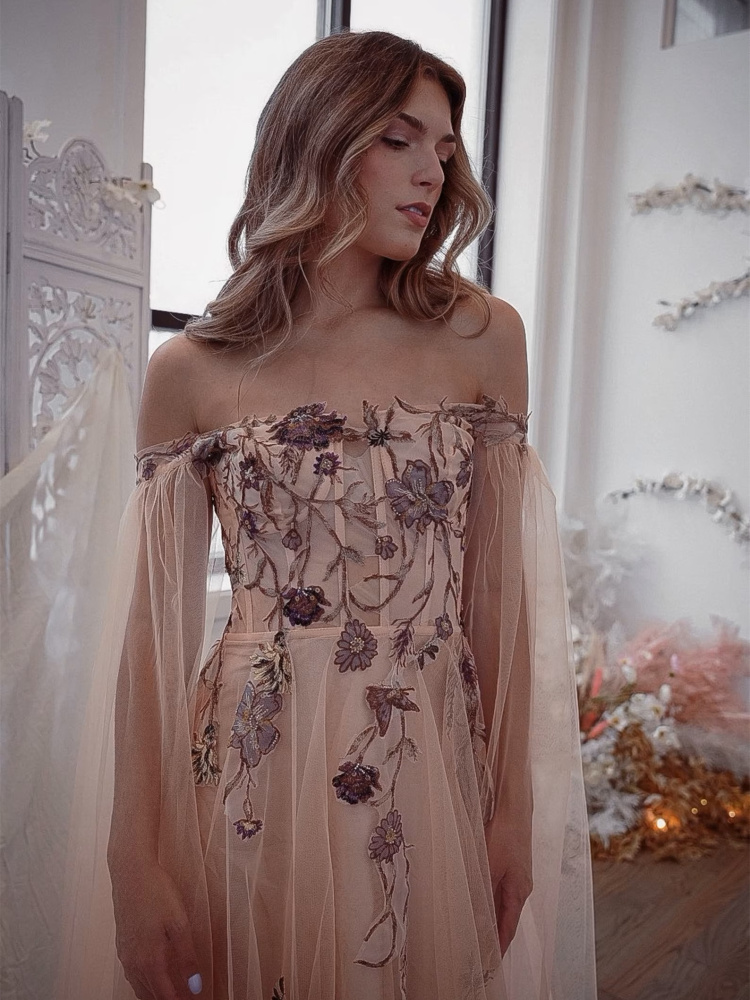 Floral Wedding Party Dress/Photoshoot Dress