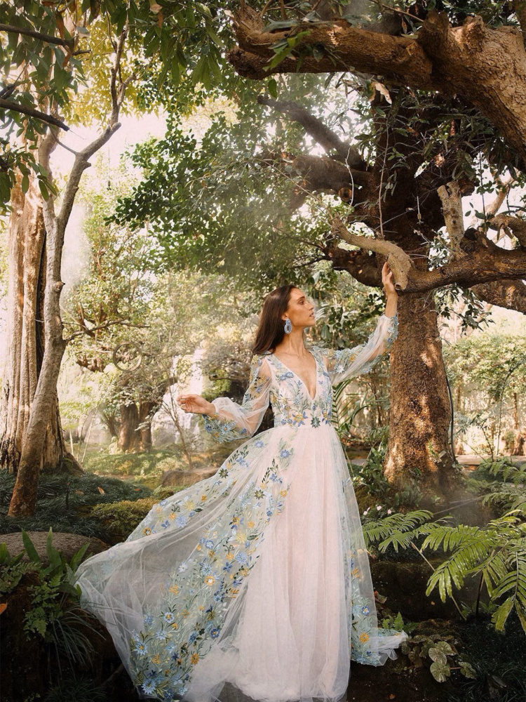 Floral Wedding Party Dress/Photoshoot Dress