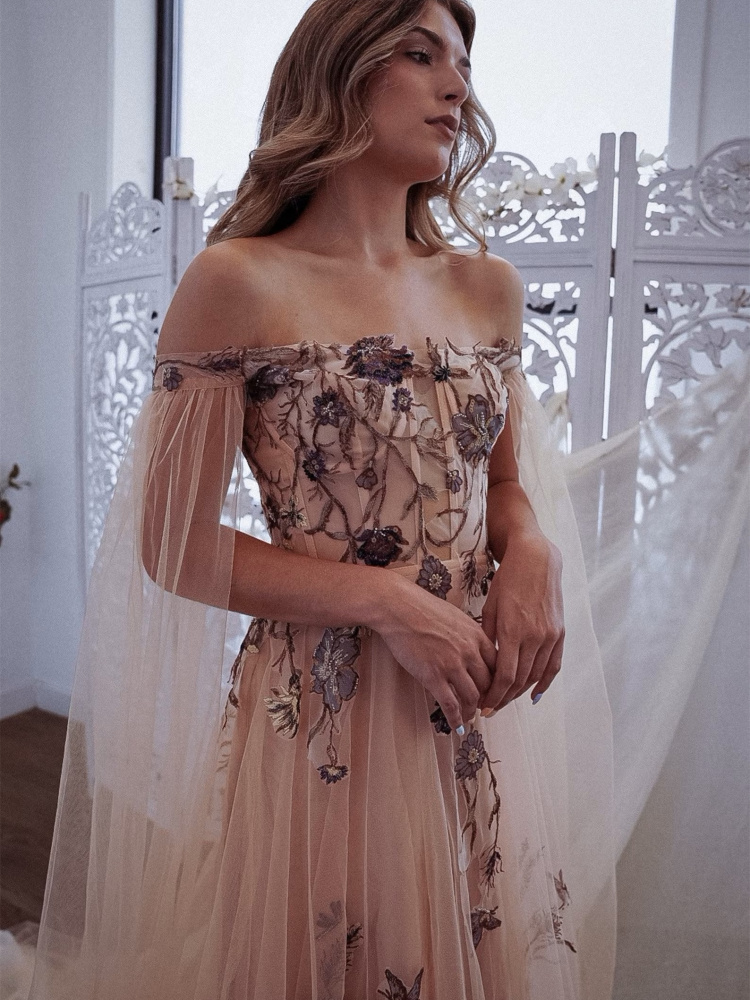 Floral Wedding Party Dress/Photoshoot Dress