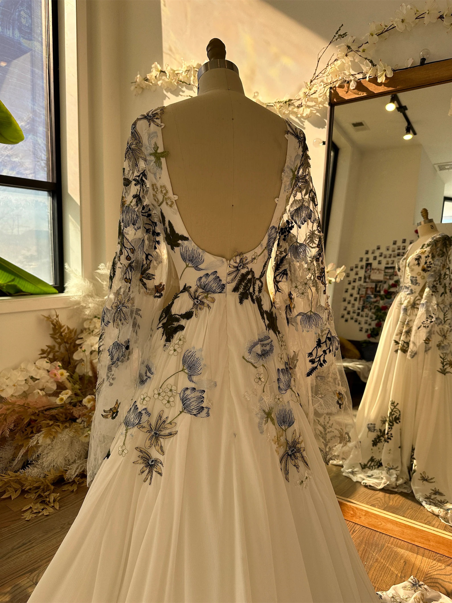 Floral White Wedding Party Dress/Photoshoot Dress