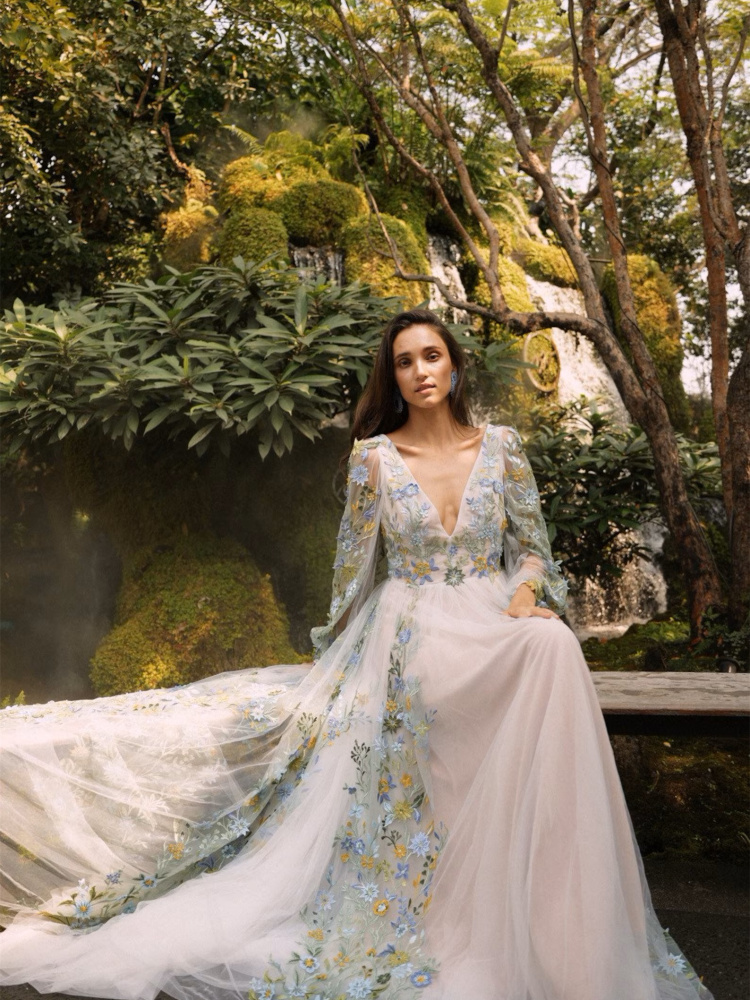 Floral Wedding Party Dress/Photoshoot Dress