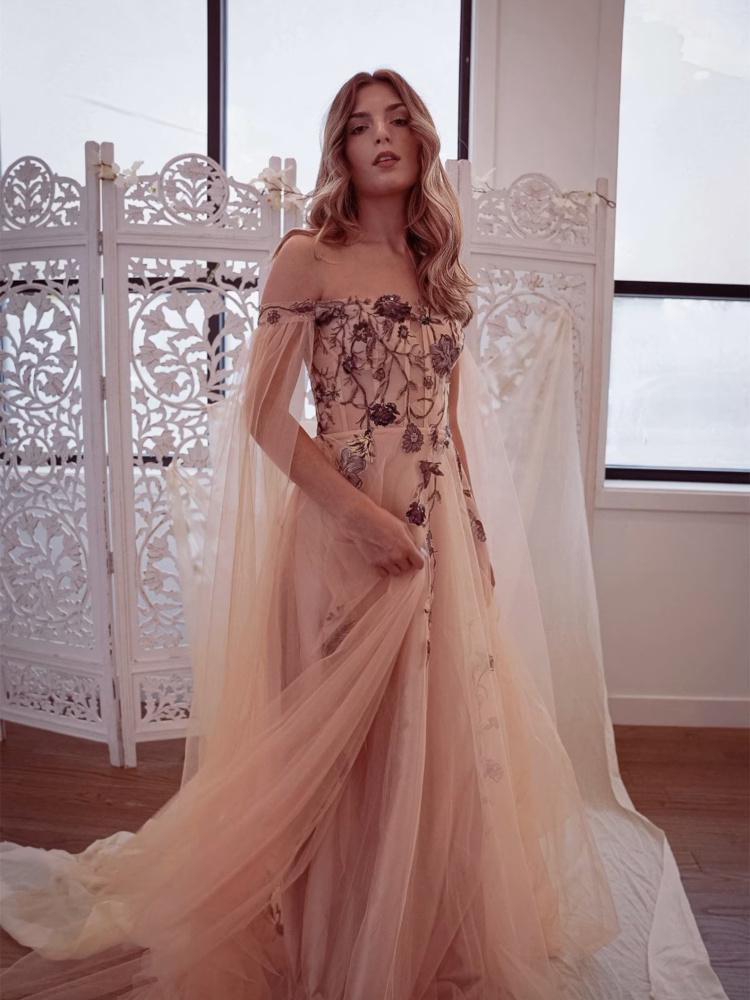 Floral Wedding Party Dress/Photoshoot Dress