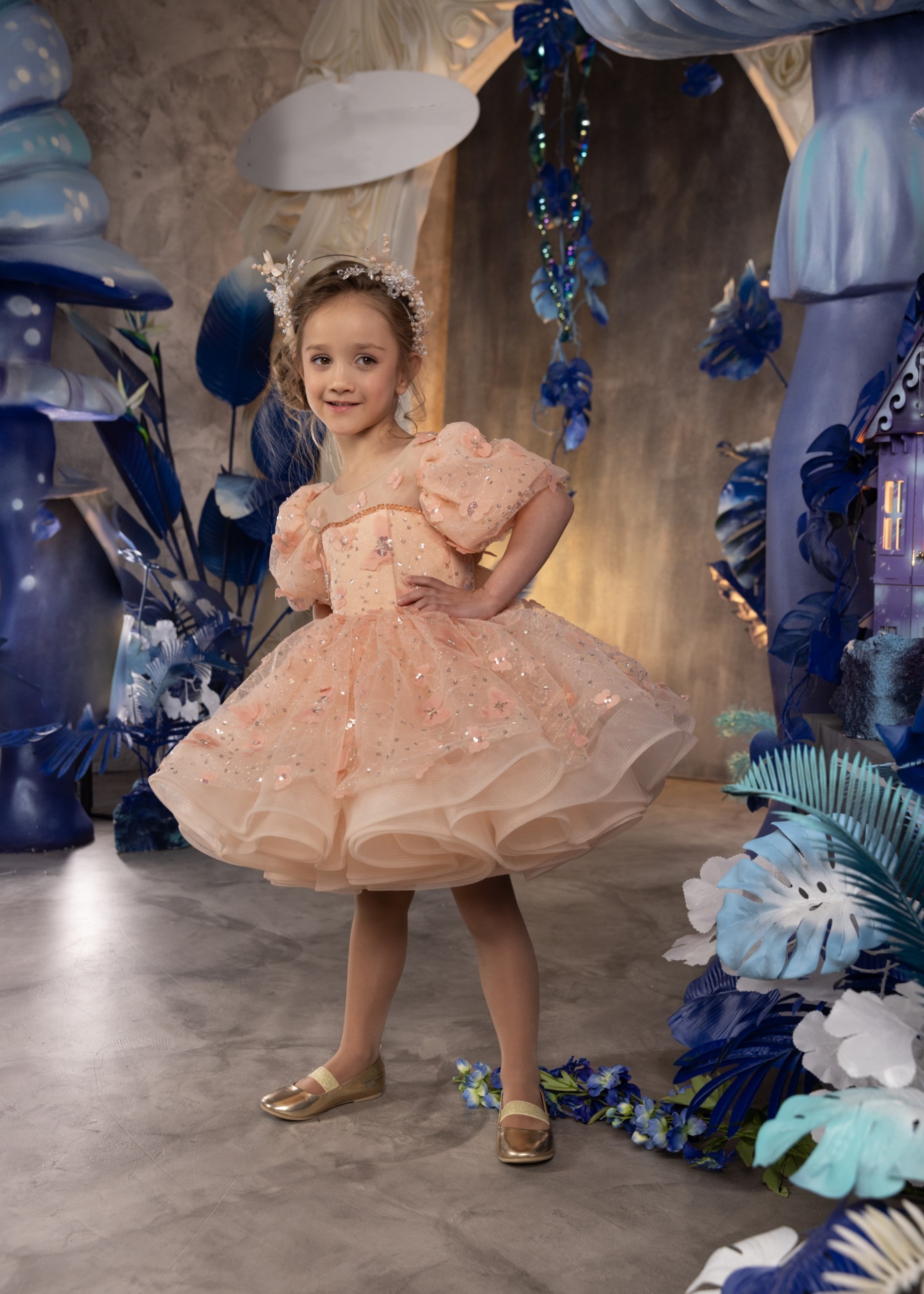 Butterflies  Short Pageant Dress/Girls Party Dress