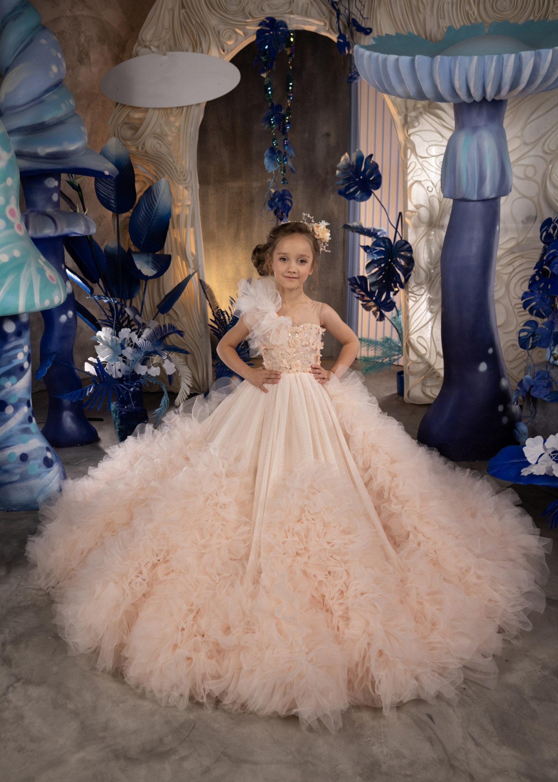 Light Champagne Pageant Dress/Girls Party Dress