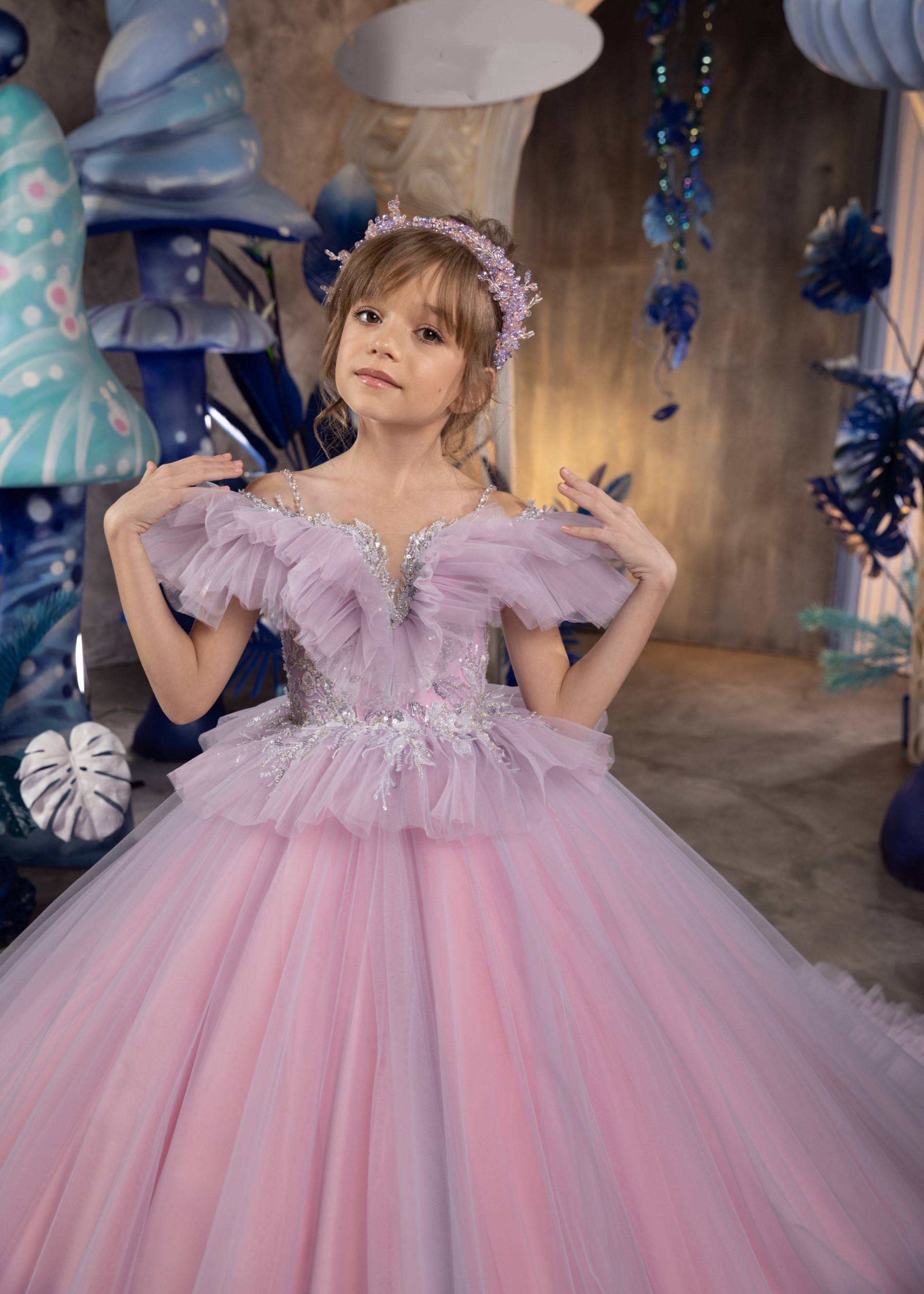 Dusty Pink Pageant Dress/Girls Party Dress