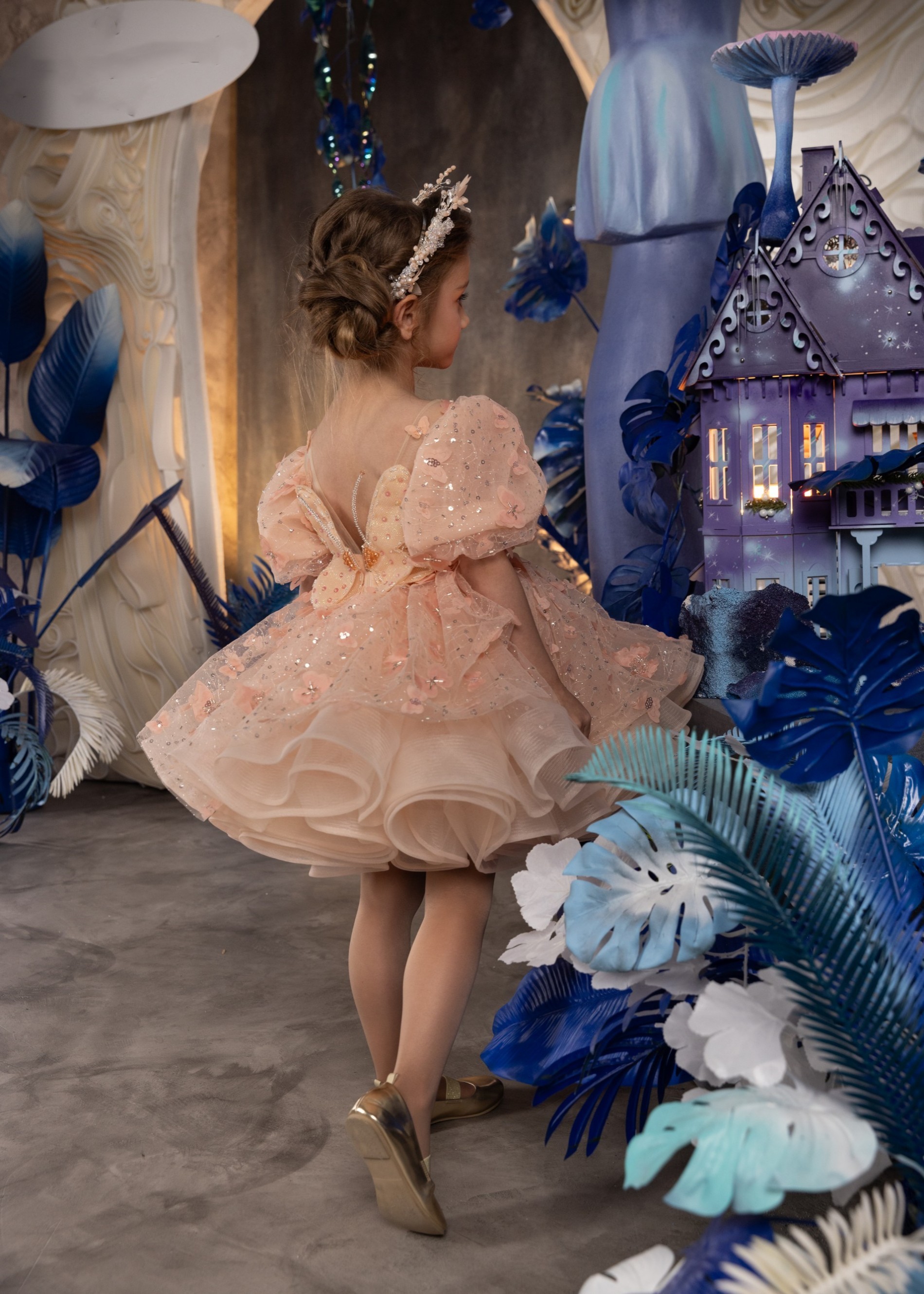 Butterflies  Short Pageant Dress/Girls Party Dress