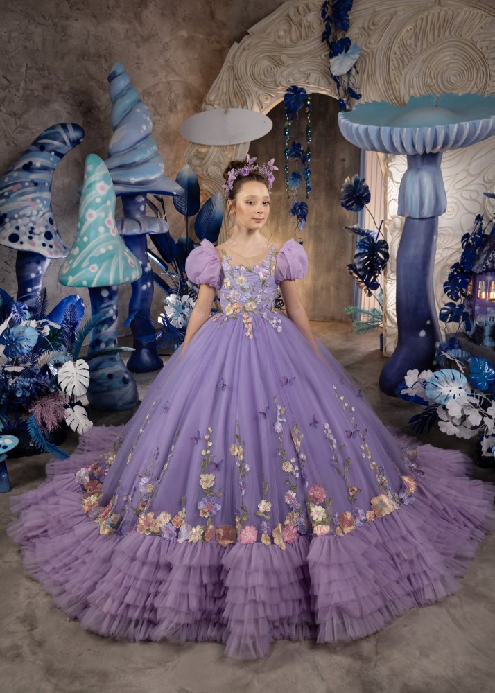 Light Purpe Girls Pageant Dress/Girls Party Dress