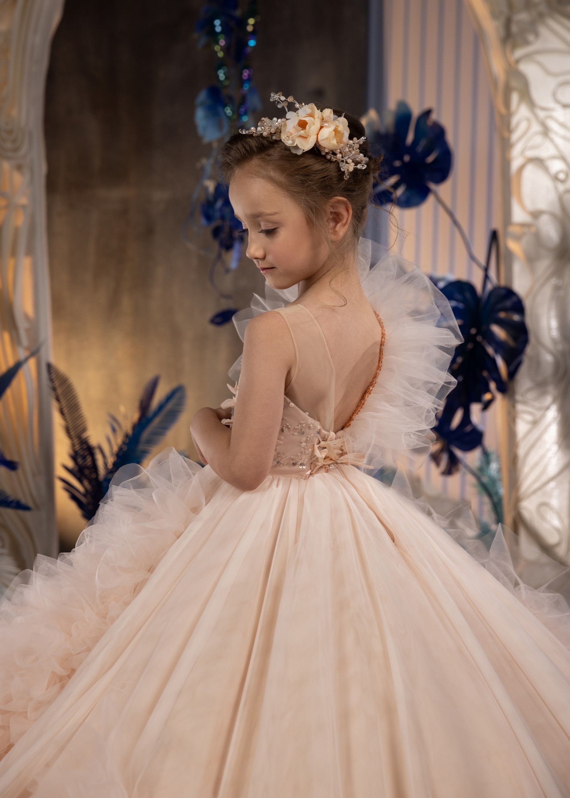 Light Champagne Pageant Dress/Girls Party Dress