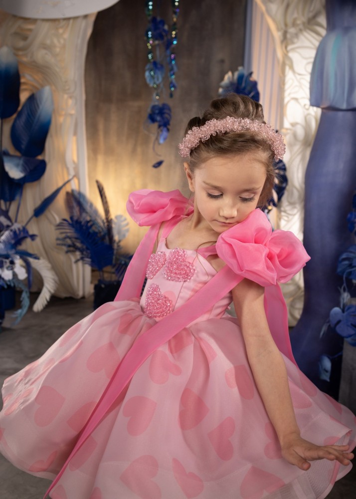 Pink Short Length  Flower Girl Dress/Girls Party Dress